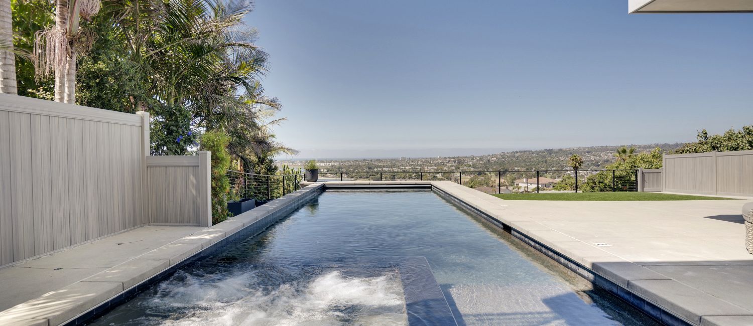 Infinity pool overlooking the California coast, Rancho Santa Fe CA